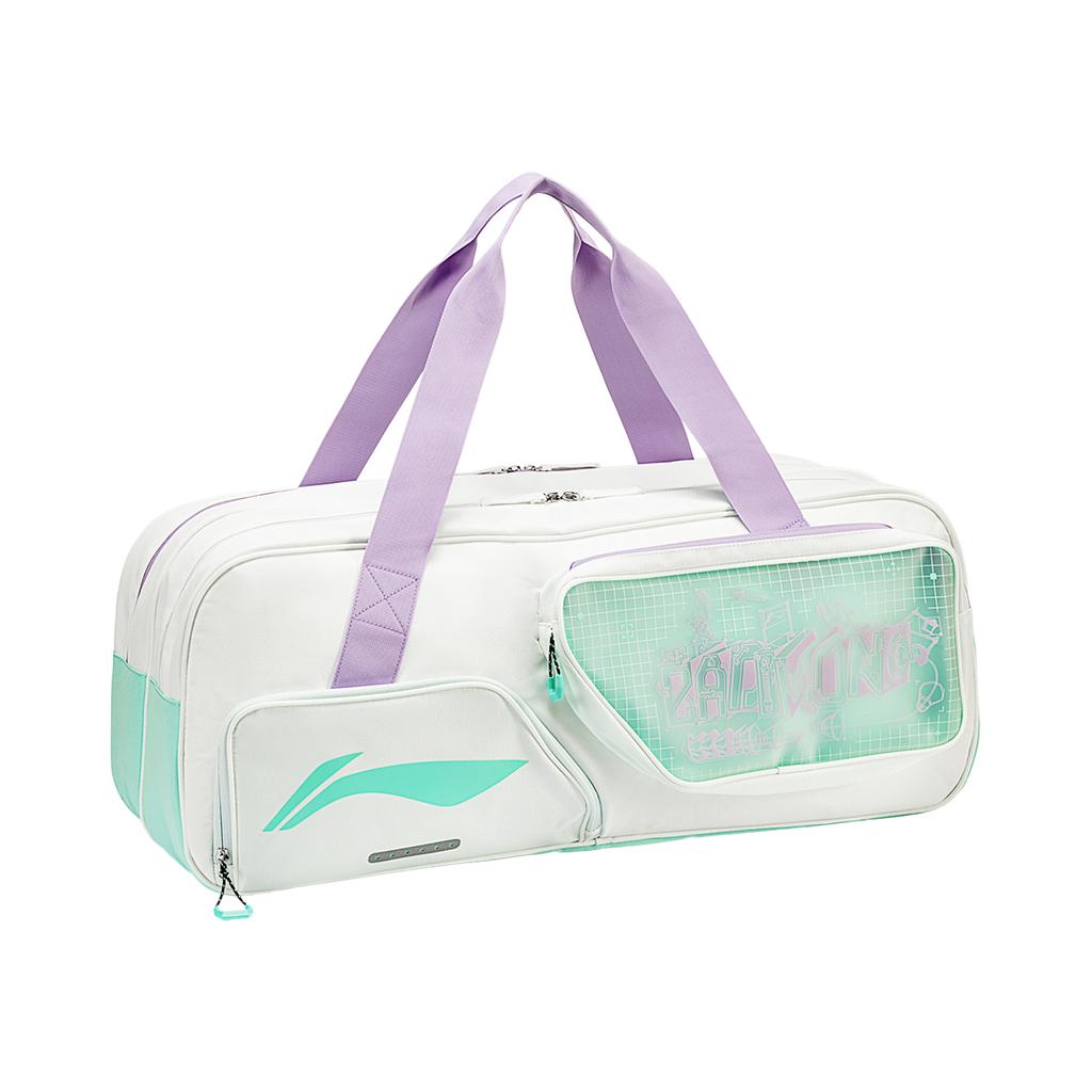 Li Ning Badminton Kollektion Polyesterfaser mit TPU gespleißte Handtasche Unisex Weiß ABJU015-2