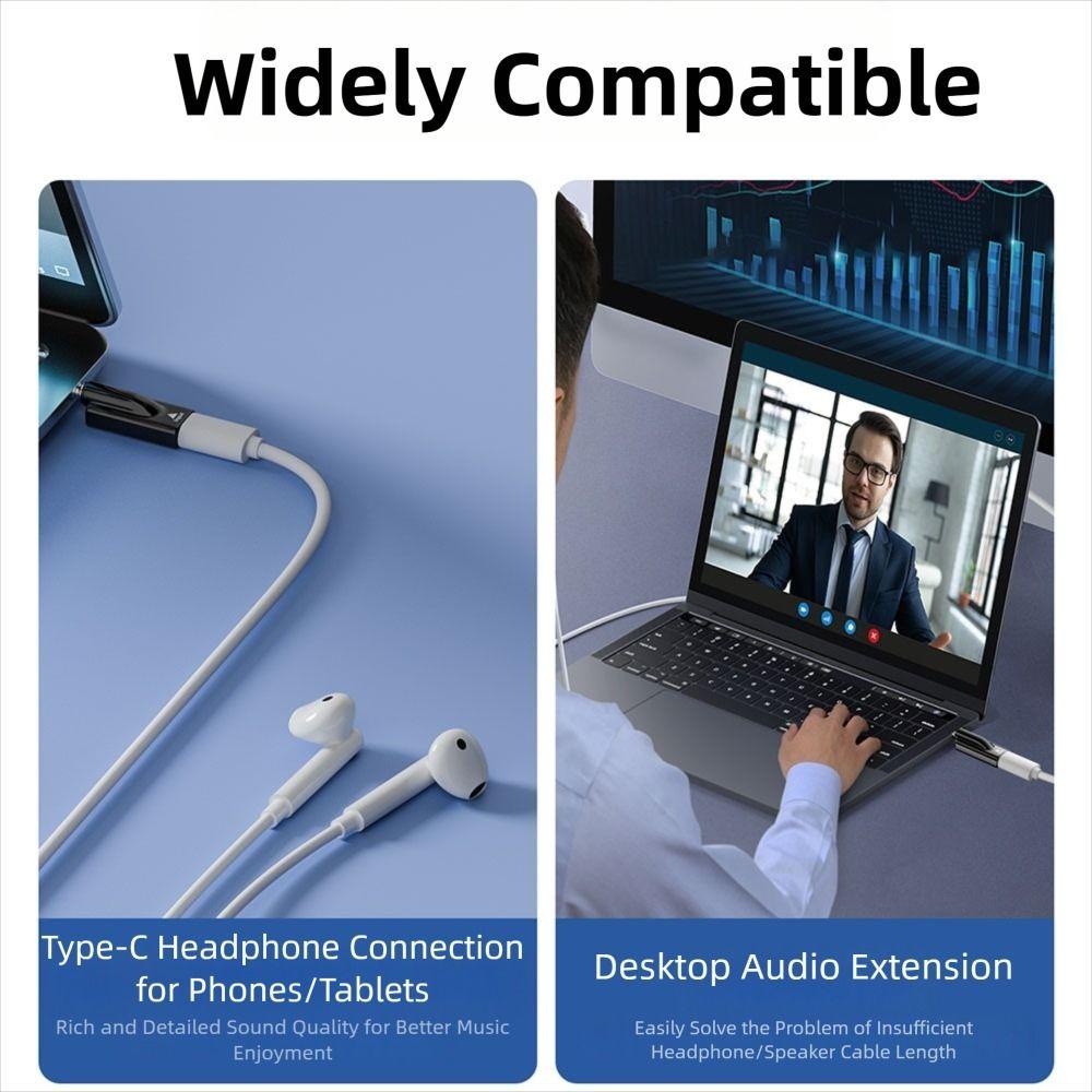 Male to Female USB Type-C to 3.5mm Converter No Delay HiFi USB-C to AUX Connector Plug and Play DAC Headphone Jack Plug