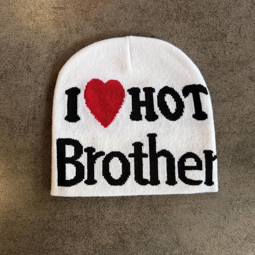 Fashion Heart Letter Pattern Neutral Warm Knitted Hat For Autumn Winter And