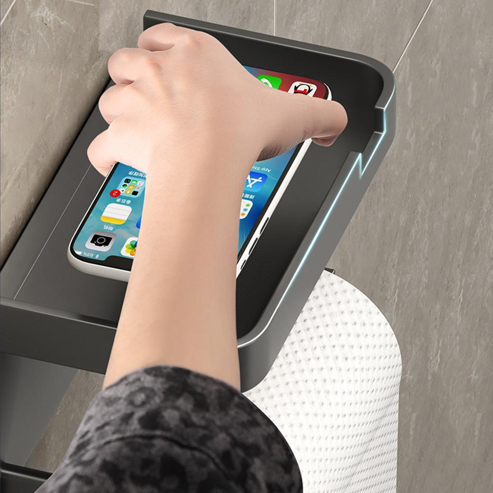 Toilet Paper Holder Wall-Mounted Paper Roll Holder Storage Tray Toilet Organizers Phone Stand Home Bathroom Accessories New