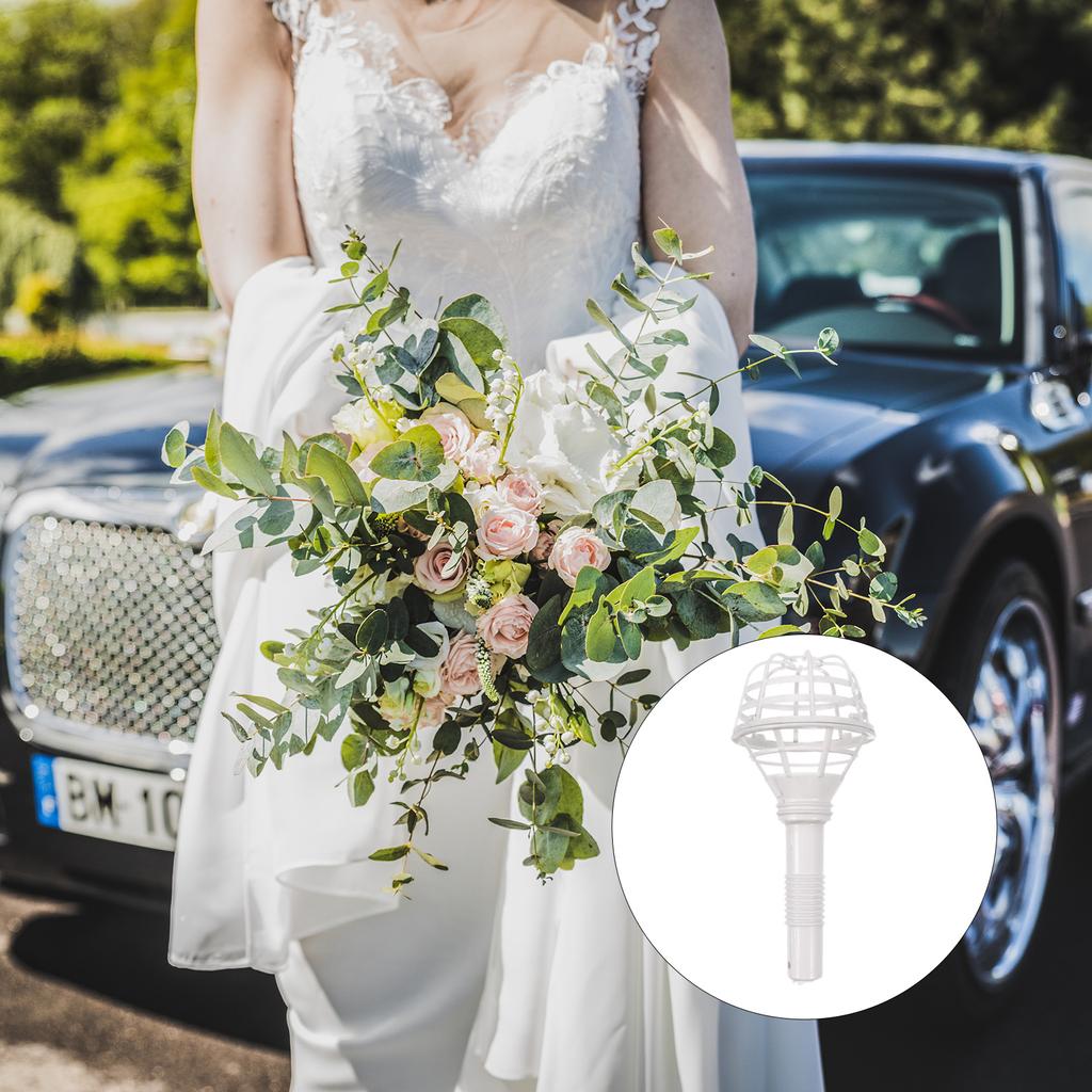 10 Pcs Flowers Empty Receptacle Bride Artificial Holder Plastic Mums Floral with Mud