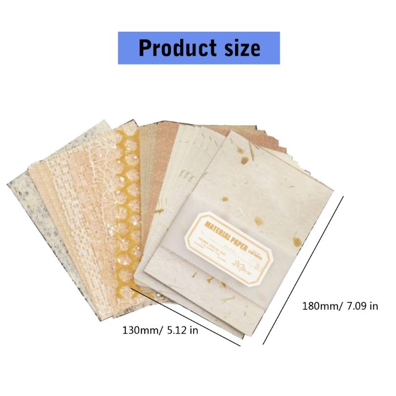 20 Sheets Aesthetic Background Decorative Paper Scrapbooking Decoration Paper for Scrapbook Journal Planner Album