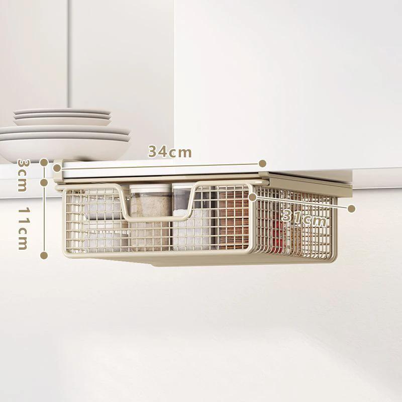 Органайзер для хранения из сетки корзина домашний декор подвесной выдвижной ящик для столешницы в столовой спальни под столом кладовой новый бежевый 6990₽