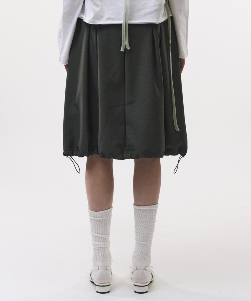 Podeowedeo Pintuck Balloon Skirt (Charcoal)