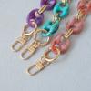 New Fashion Woman Bag Accessory Parts Leopard Candy Red Blue Acrylic Resin Metal Chain Strap Women Shoulder Crossbody Long Chain
