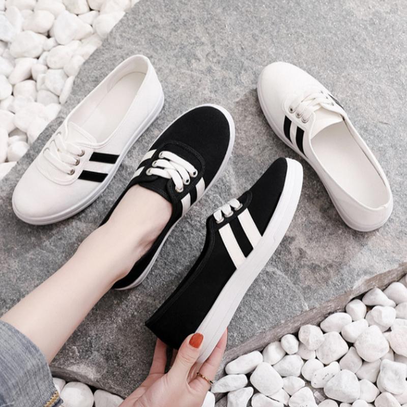 Canvas Shoes Summer Lace-up Casual Sports Women's Single Shoes Soft Sole Soft Surface Shoes