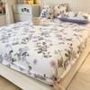 Small Fresh Floral Pattern,100% Cotton,Fitted Sheet With Deep Pocket 160x200,No Pillowcase,Soft Breathable,133x72 Fabric