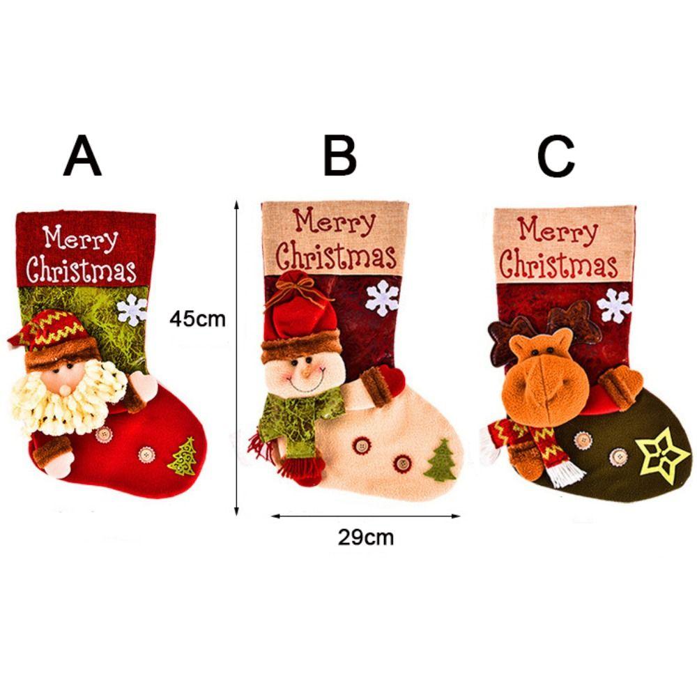 Hanging Christmas Stocking Santa Gift Bag Candy Bag Christmas Gift Sock  Christmas Decor