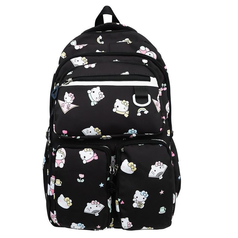 Stylish Lightweight Nylon Backpack For Middle School High School College Students With Large Capacity чёрный