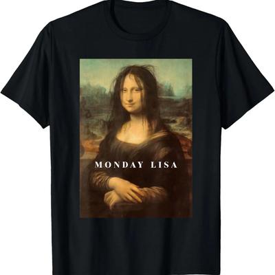 Vtipná Mona Vtipné Pondělí Lisa Umělecké Tričko
