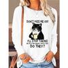 Round Neck 3D Printed Animal Pattern Top Fashionable Casual Long Sleeved Women's T-shirts