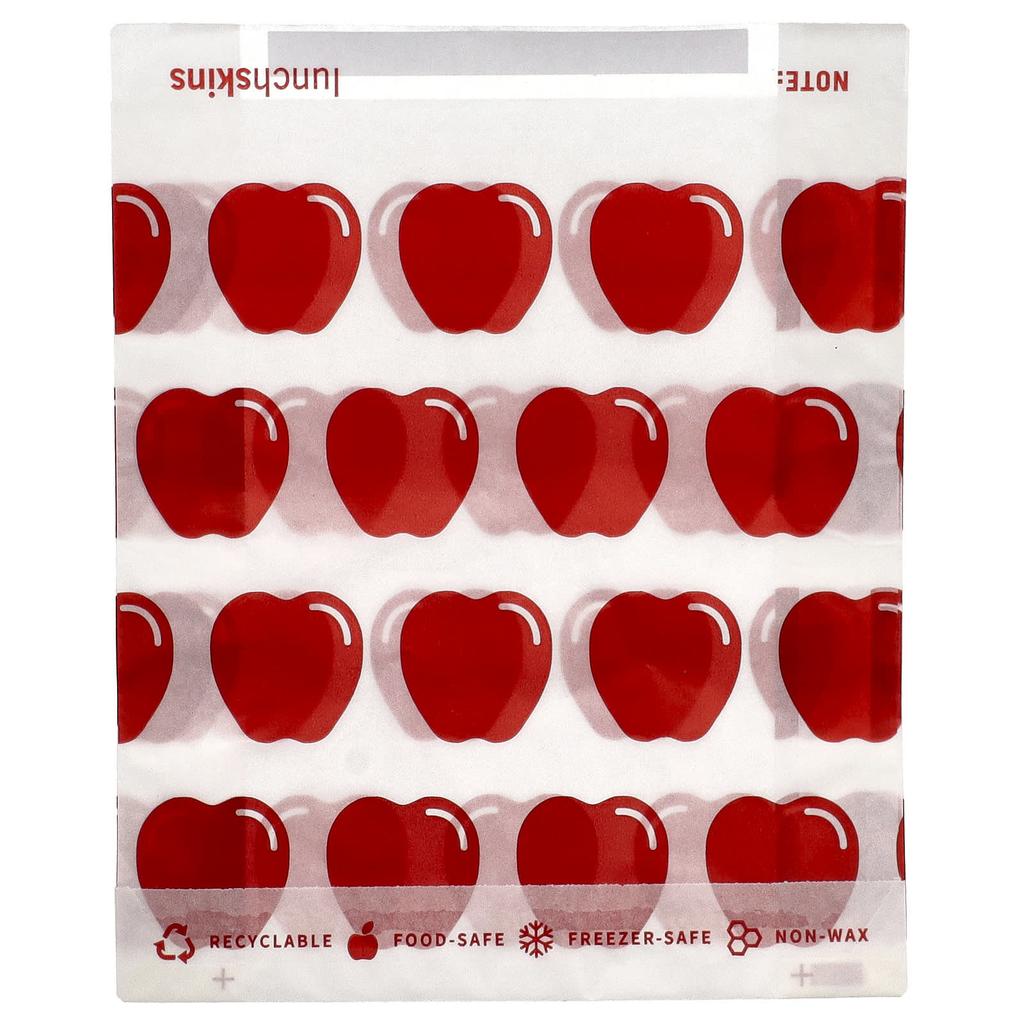 Lunchskins, Paper Sandwich Bags, Apples, 50 Bags