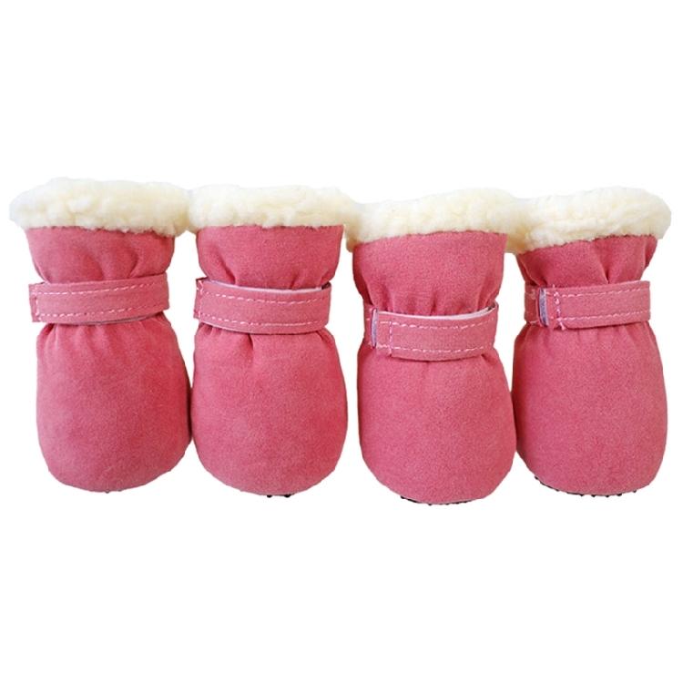 4pc Thick Warm Windproof Winter Pet Dog Shoes Anti-slip Snow Booties Footwear