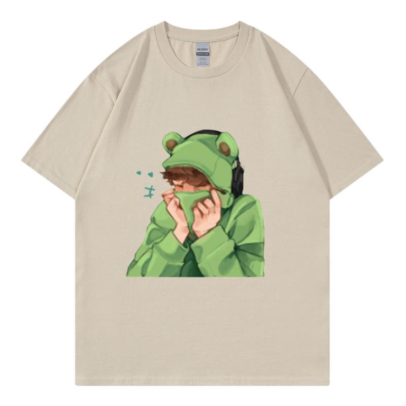 Spring and Summer Unisexs and Unisexs Casual Loose Fitting Tshirt Short Sleeved Cartoon Cute Pet Printed Unisexs Tshirt