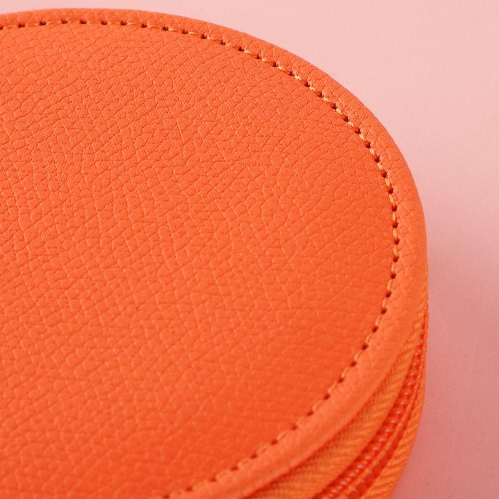 PU Leather PU Leather Coin Purse Zipper Korean Style Round Wallet Small Storage Bag Bag Pendant Keychain Small Storage Bag