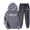American Trendy Brand Men's Fleece-Lined ESSENTIALS Hoodie and Sweatpants Set for Autumn/Winter