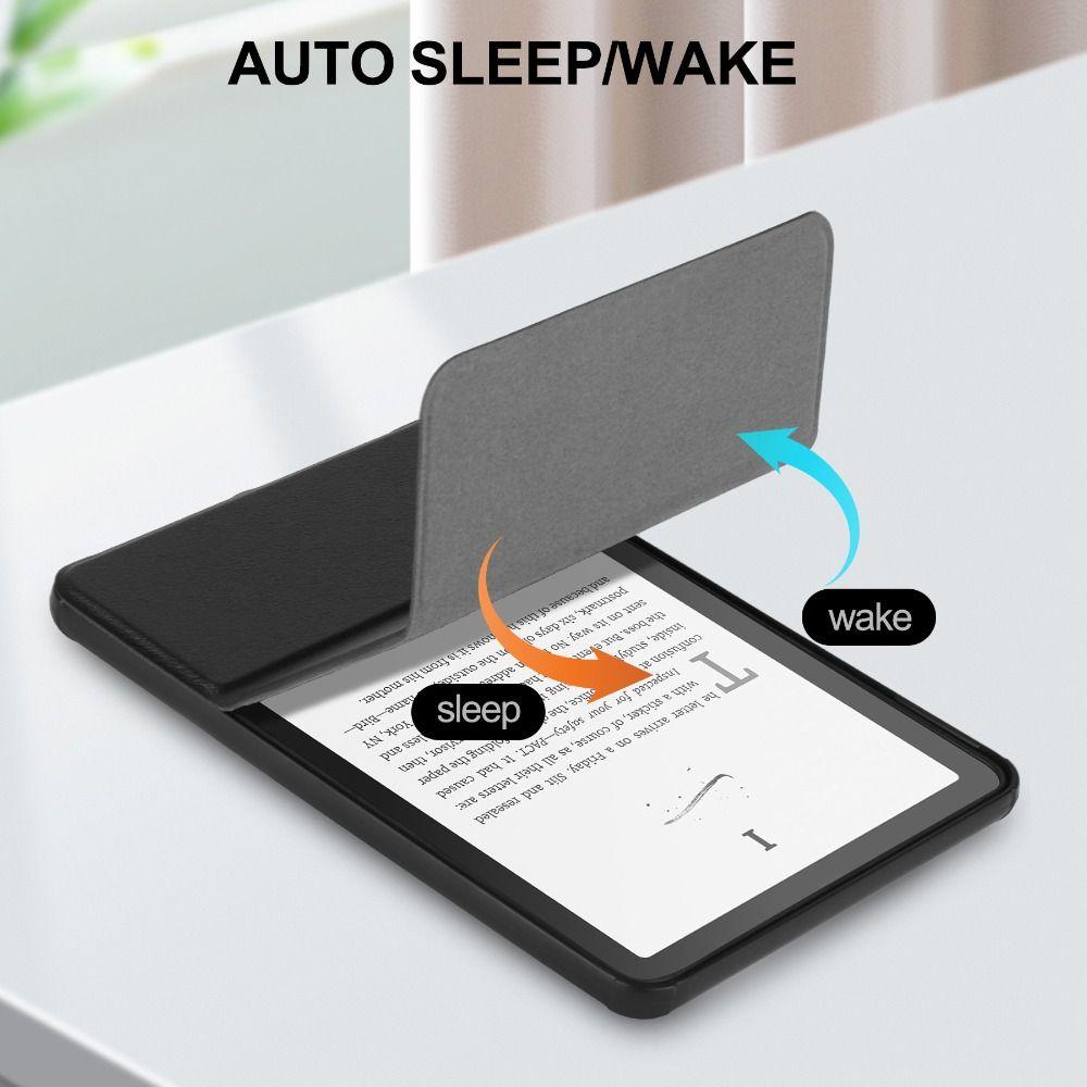 For Auto Wake/Sleep Case Tri-fold Shockproof e-Reader Cover Leather Wear Resistant for Kindle Paperwhite 12th Gen 2025 (7 inch)