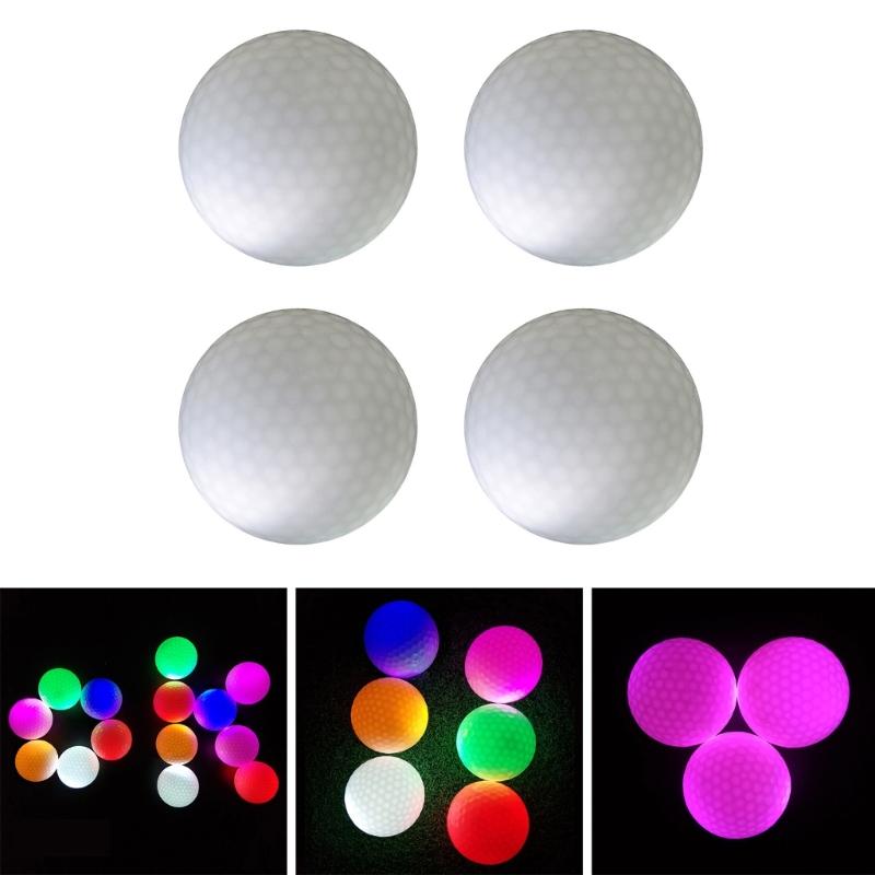 4Pieces Glow Golf Balls for Night Sports Tournament Glowing In The Dark Golf Ball Long Lasting Bright Luminous Balls