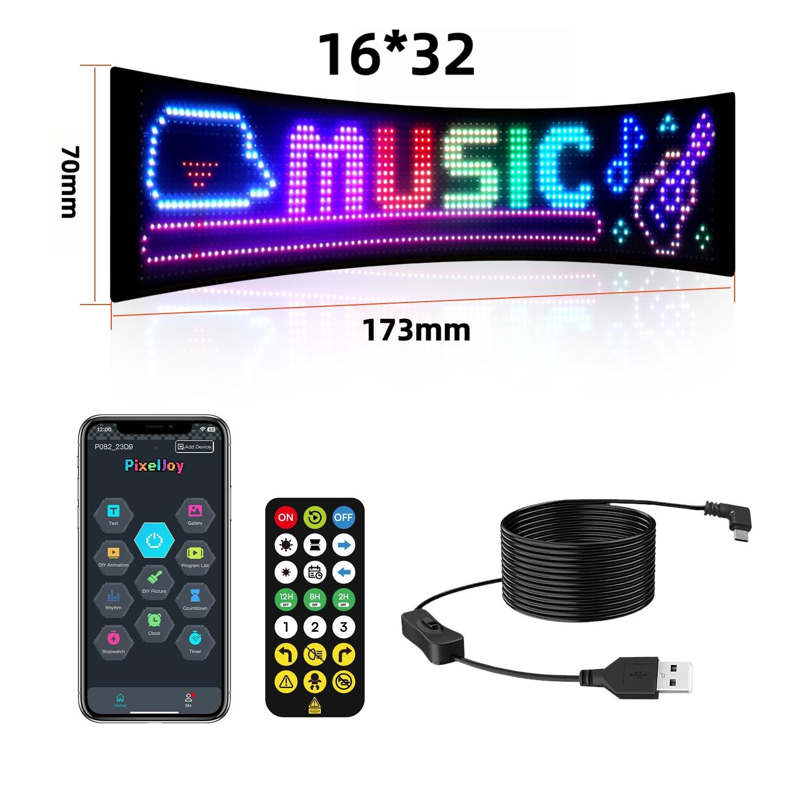 

Светодиодные глаза для грузовика Светодиодная матричная панель RGB Светодиодная панель для автомобиля Сделай сам Программируемое управление через Bluetooth-приложение Бегущая строка