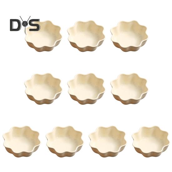 

10 шт. удобная тарелка для соуса, штабелируемая практичная тарелка для приправ, сервировочная тарелка для закусок бежевый