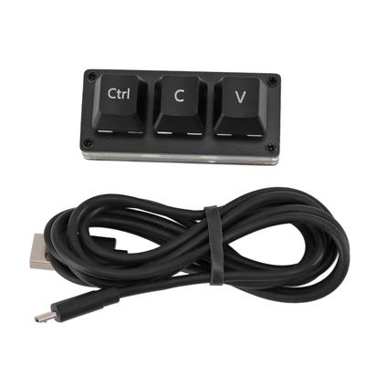 3 Key Mini Keypad Red Switch Hot Swappable Colorful Backlight DIY Custom Programmable USB One
