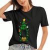 Christmas Gingerbread Unisex Cotton T Shirt, Premium Cotton Print, Durable, Casual And Fashionable, Featuring Santa Claus, Christmas Tree, Gingerbread