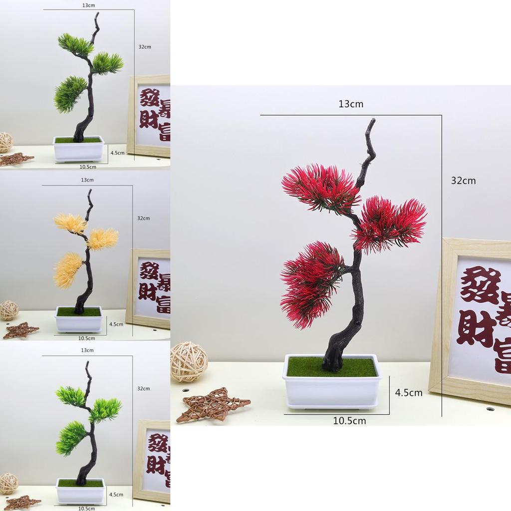 Artificial Pine Tree Faux Greenery Landscape Decor For Living Room And Office