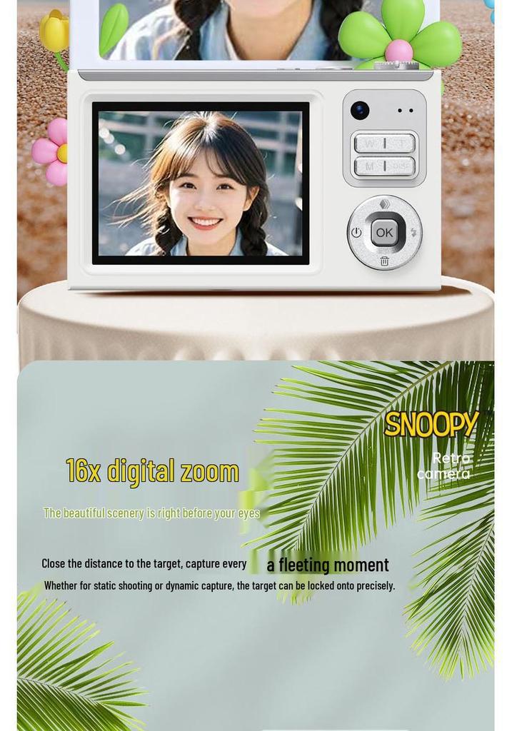 SNOOPY 4K Dual-Camera Entry-Level Mirrorless Camera for Students & Travel Vlogs