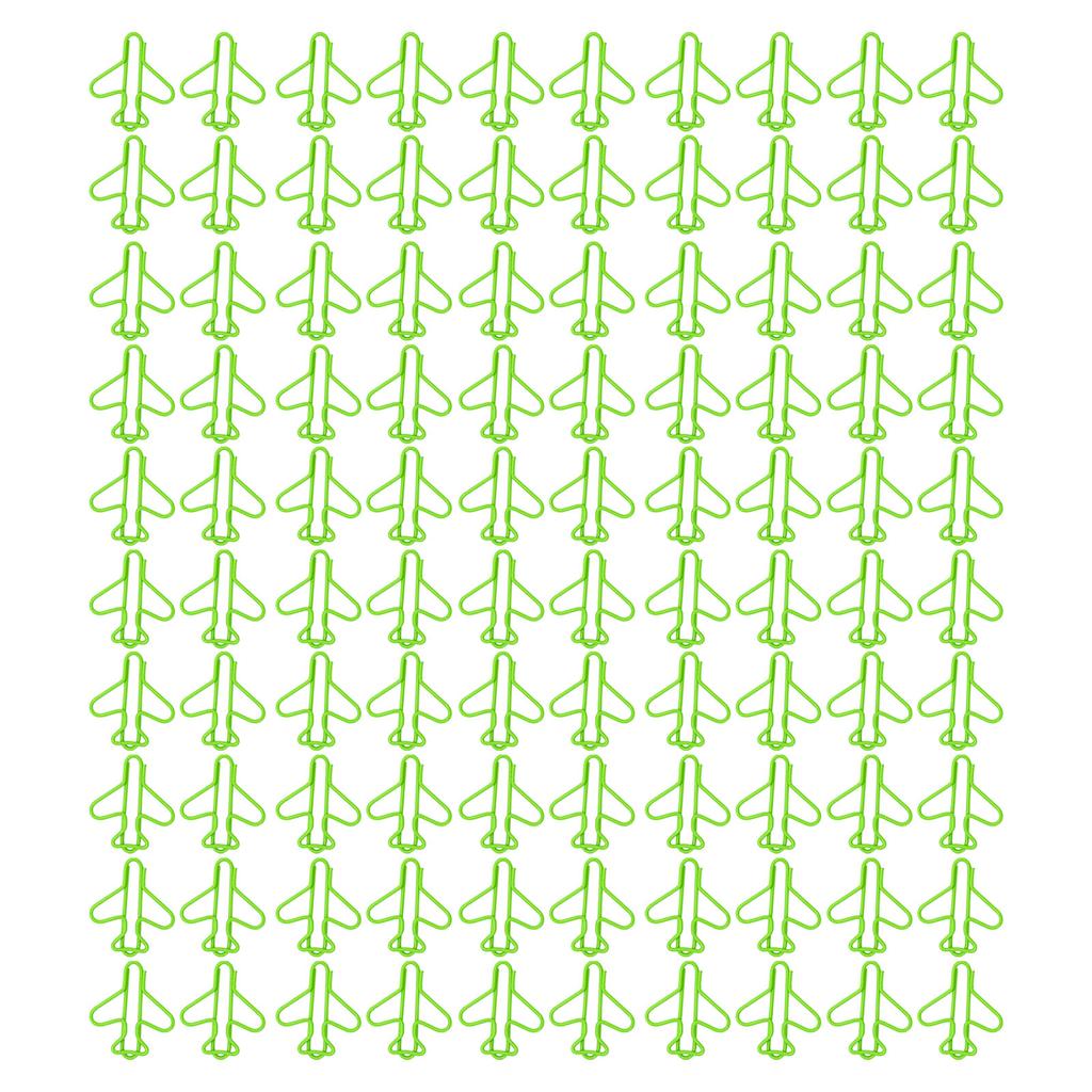 100Pcs Cute Paper Clips Plane Shape Design Covered Wire Bright Color Fancy Paperclips for Scrapbook
