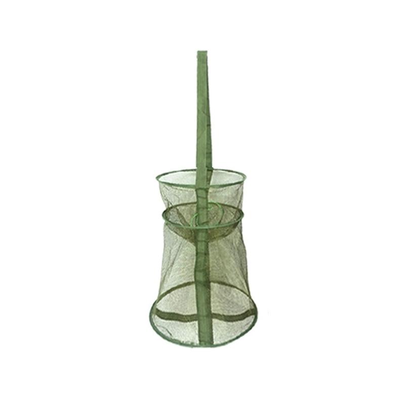 25cm-45cm Foldable Fishing Net Holder Net Fish Trap Fishing Basket Mesh for Keep Crayfish Minnows Baits Storage Cage
