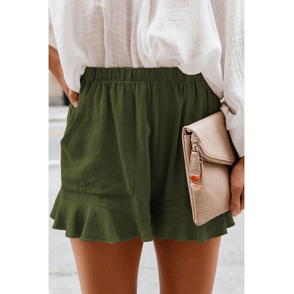 Autumn Summer Solid Color Shorts Women's Loose High Waist Wide Leg Elegant Female Trousers