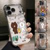 Browns Bear Conys Rabbit Phone Case for iPhone 17 Air 16 15 14 Plus 13 12 11 Pro Max X Xs XR 8 E Anti-drop Transparent Cover