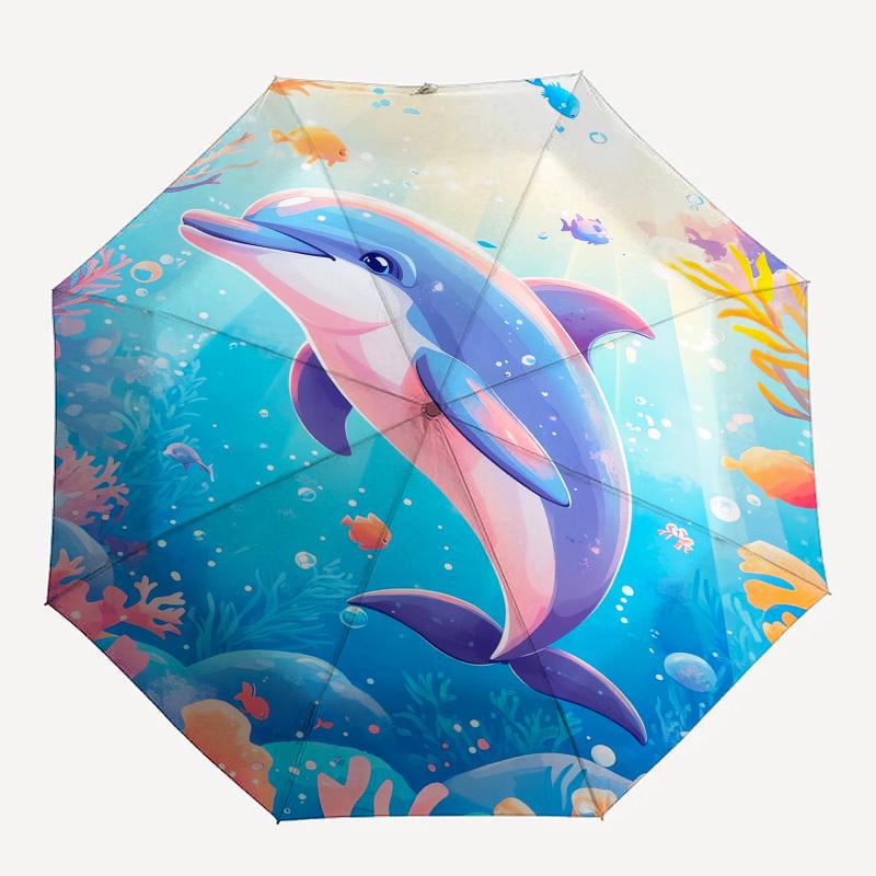 Dolphin, Underwater- Automatic Umbrella,Suitable for Men and Women, Gifts for Fashion Lovers0902b