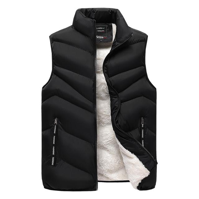 Vest Men Fleece Warm Waistcoat Padded Mens Vests Male Sleeveless Jacket Casual Thickening Coats Plus Size