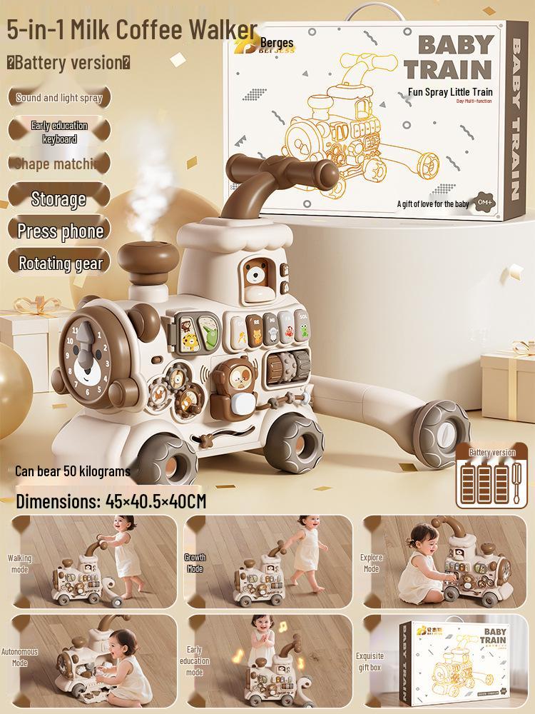 Multifunctional Baby 5-in-1 Walker Stroller: Educational, Anti-rollover, Sliding Toy Car