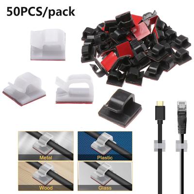 Sticky Buckle Line Fastener Self-adhesive Cable Clip Fixer Holder Wire Management Cable Clamp