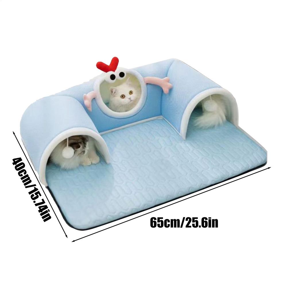 

Cat Tunnel Bed Sleeping Pad Cat Bed With Tunnel Toys Cushion Pet Supplies For Indoor Kitten Puppy Bunny Small Animal синій