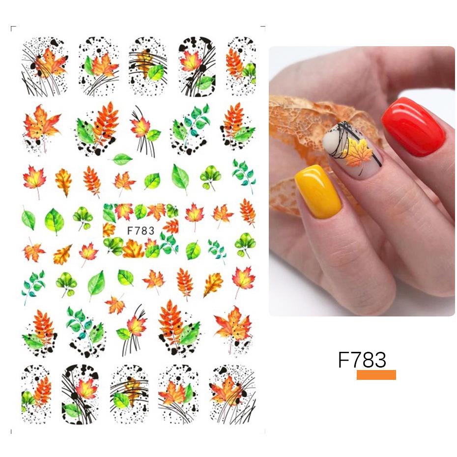 Autumn Maple Leaf Nail Stickers - Floral and Leaves Self-Adhesive Design
