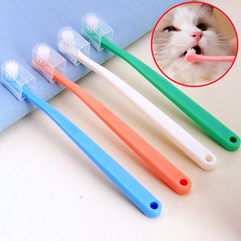 Dog Toothbrush 3pcs Small Round Head Pet Toothbrush Soft Hair Toothbrushes for Dog Teeth Cleaning Cat Toothbrushes Pet Products