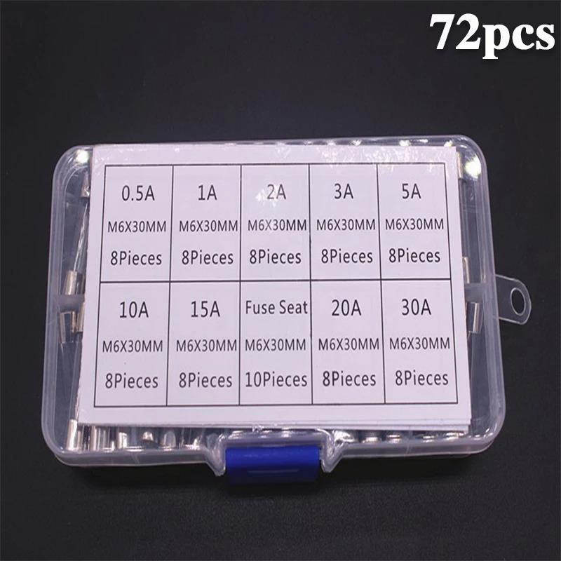 100 PCS Fast Blown Glass Fuse Combination Kit 5x20 mm 250 V 0.1 0.2 0.25 0.5 1 1.5 2 3 4 5 8 10 12 15 20 A In Clear Plastic Box Fuses4