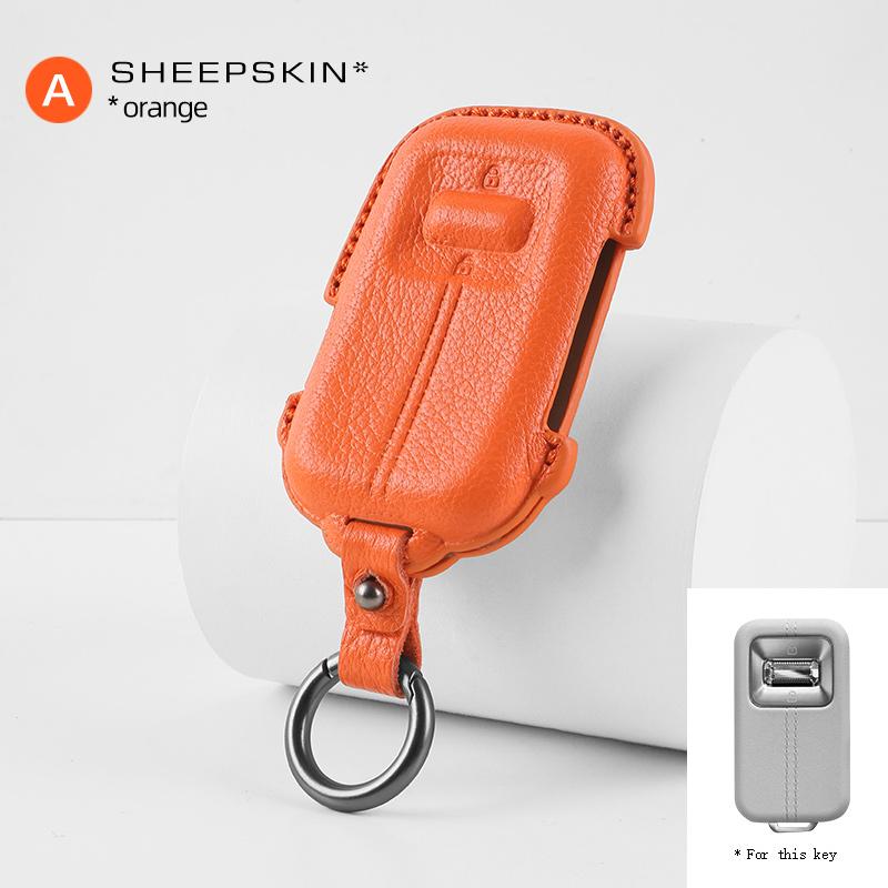 Für Zeekr 001 9X 2026 Ziegenleder Smart Key Keyless Fernbedienung Schlüsselanhänger Hülle Auto Schlüssel Schutzhülle