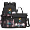 2Pcs/set Anime One Piece Large Capacity Handbag for Teenager Student Children Girl Boy Back To School Washable Versatile Crossbody Shoulder Bag