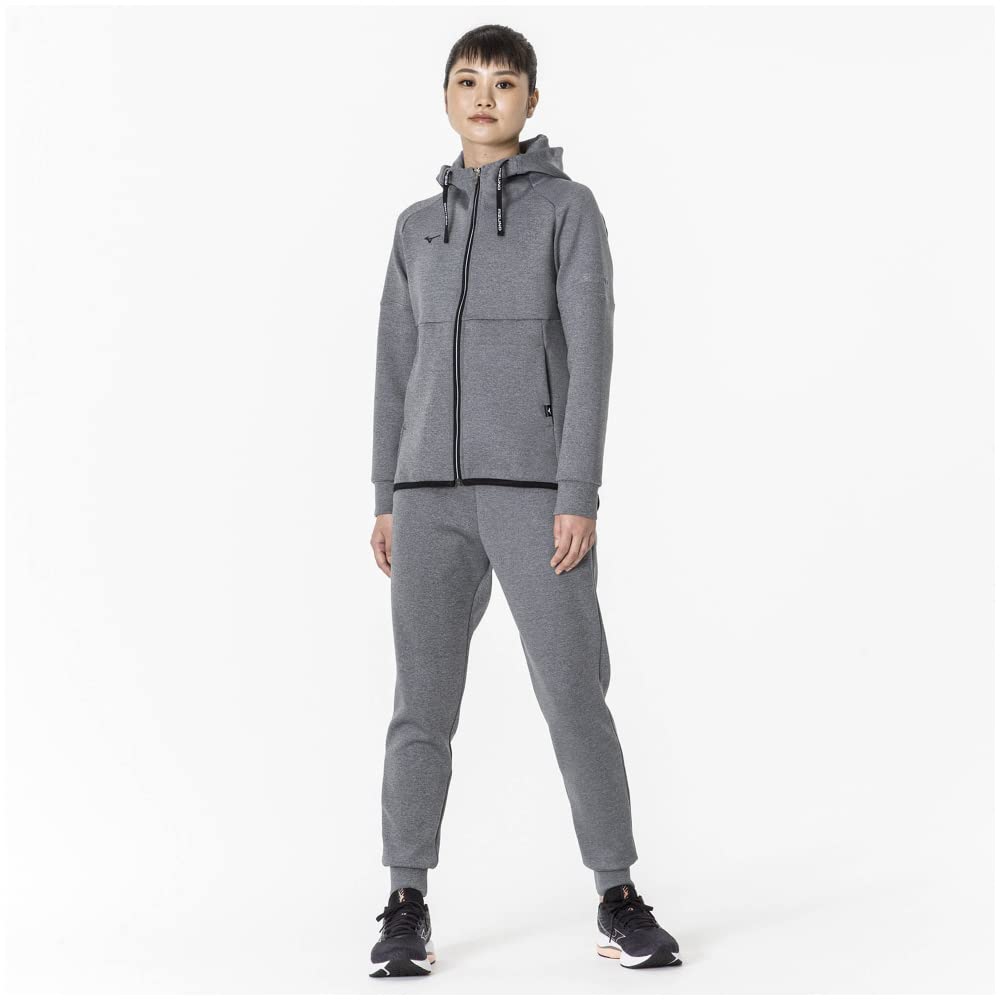 Mizuno Stretch Sweat Training Easy to Move Heather Size L Hoodie, Wear, in, Gray, 32MCA330,