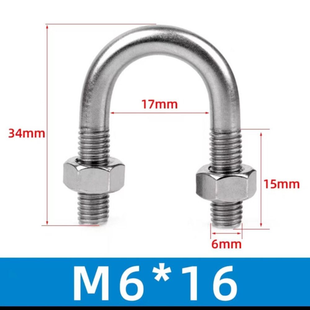 5 buc șuruburi în U din oțel inoxidabil Dimensiune standard de înaltă rezistență pentru țeavă în formă de U Cataramă de fixare în formă de U M6 anti-coroziune