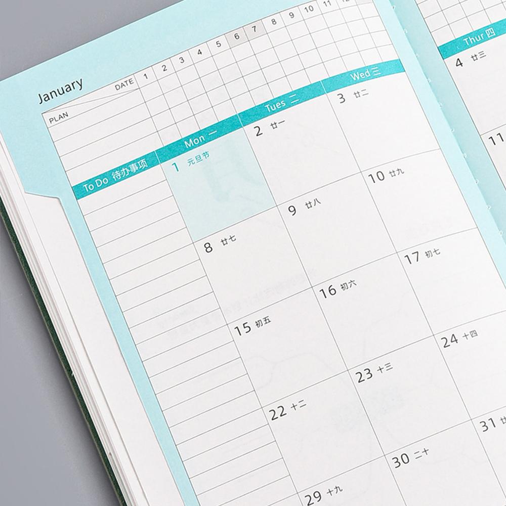 (Logo Can Be Engraved) A5 Leather Business Schedule, 365-day Daily Planner, Study Plan, Time Management Manual, Ledger, Notepad