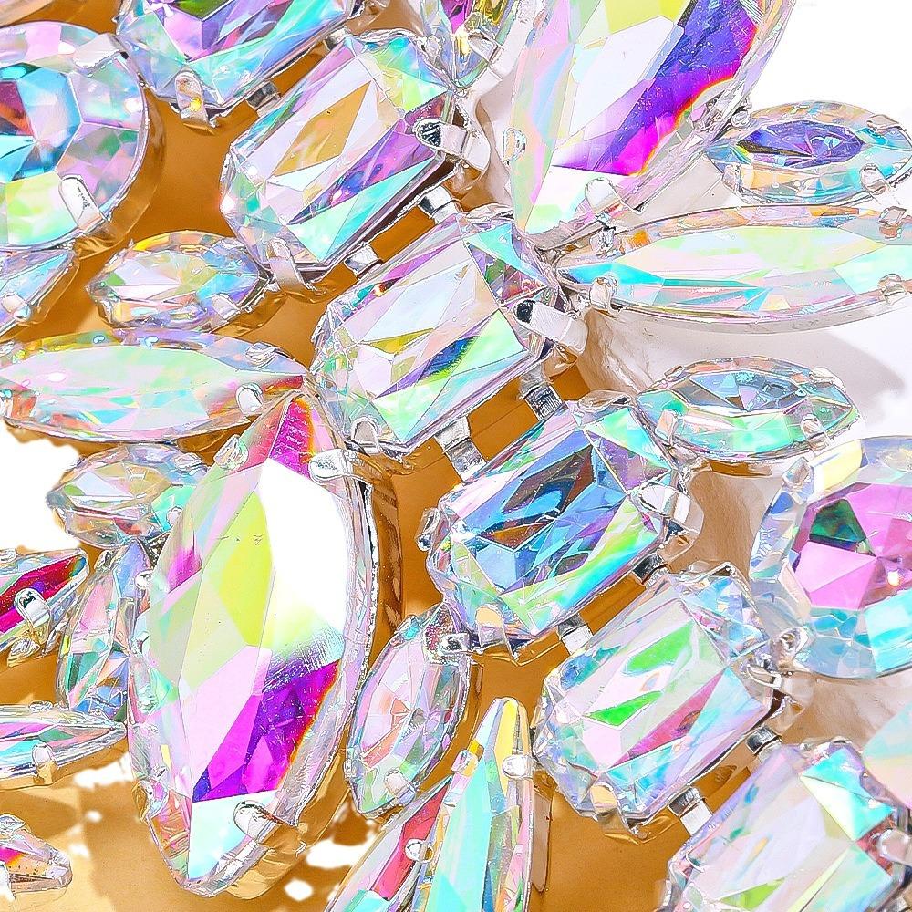 Strassblumen Halskette Ohrringe und Armband Sets Drag Queen Accessoires Übertriebenes Schmuckset für Damen 2026