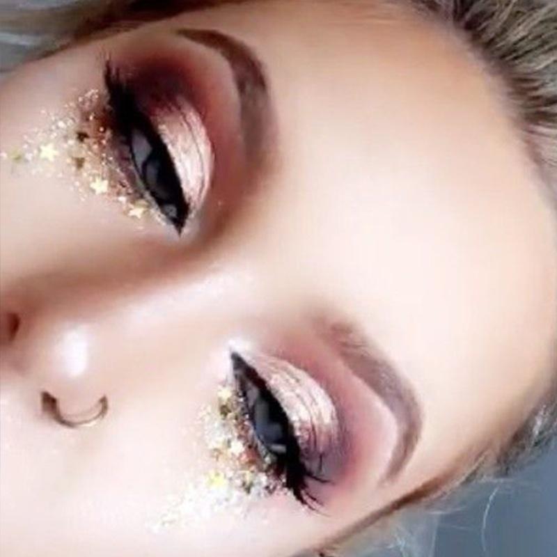 1 Stk Face Tattoo Stickers Spot Water Transfer Stickers Eye Glitter Freckles Hot Gold Face Eye Pasta Personality Decoration