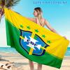 1PC Brazilian Football Federation Emblem Beach Towel, Microfiber Beach Towel, Perfect For Pool, Beach, Travel, Home Decor Beach Party Fan Gifts