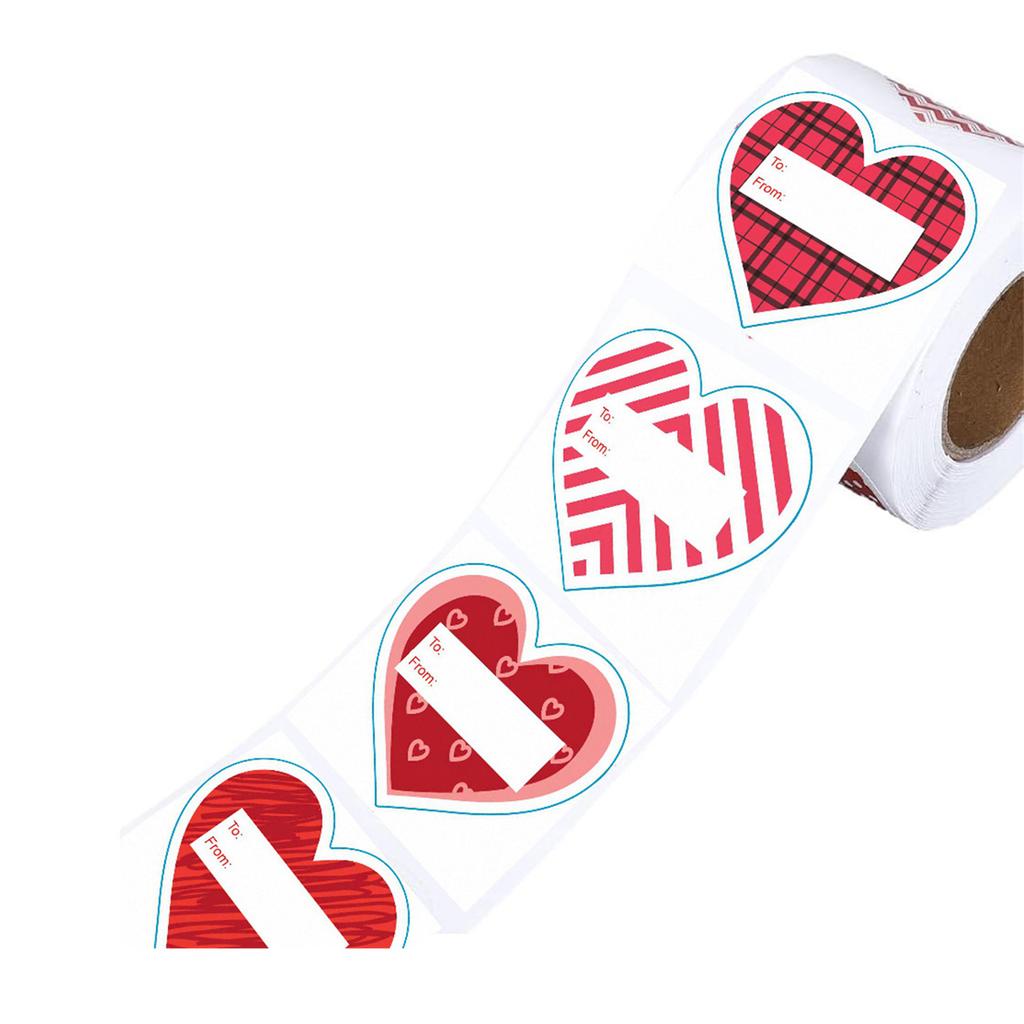 60Counts Valentines Day Heart Sticker 2x2.3Inch Self Adhesive Wrapping Labels for Packaging Box Sealing Wedding Supplies
