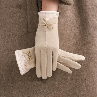Handschuhe Damen Herbst und Winter Warm Touchscreen Kältefest Winddicht Samt Outdoor Reiten Warme Handschuhe